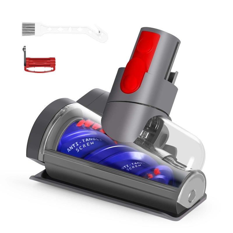 OTTWL Mini Motorized Brush Head Compatible with Dyson V7 V8 V10 V11 V15 Vacuum Cleaners - Pet Hair Removal Vacuum Attachment - Hair Screw Tool for Carpeted Stairs, Couch/Sofa Cushions, Car Carpet - Image 1