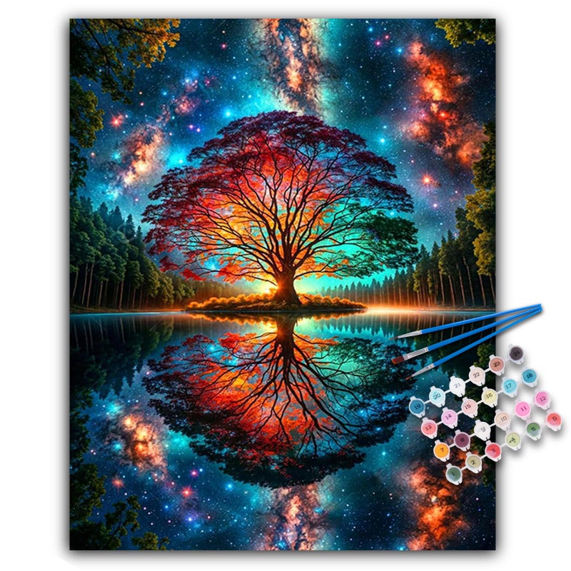 Offito Paint by Numbers Kit for Adults - Tree of Life Acrylic Adult Paint by Number Kits on Canvas for Beginner, Tree of Life DIY Oil Painting by Numbers for Adults Kit, Perfect for Home Decor Gift 16"x20" - Image 1