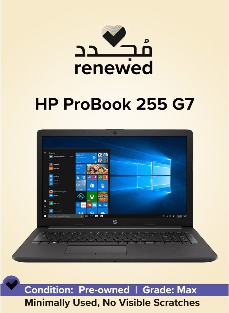 HP Renewed - ProBook 255 G7 Laptop With 15.6-Inch FHD Display, AMD Ryzen 5 2500U Processor/8GB RAM/256GB SSD/AMD Radeon RX VEGA 8 Graphics/Windows 10 Black - Image 1