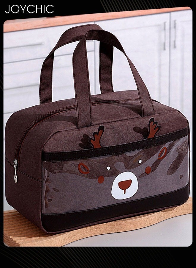 Joychic حقيبة عزل الطعام متعددة الوظائف من أكسفورد مكونة من 3 قطع للحفاظ على الدفء والانتعاش حقيبة غداء قابلة لإعادة الاستخدام للمدرسة والمكتب والنزهات الخارجية - Image 2