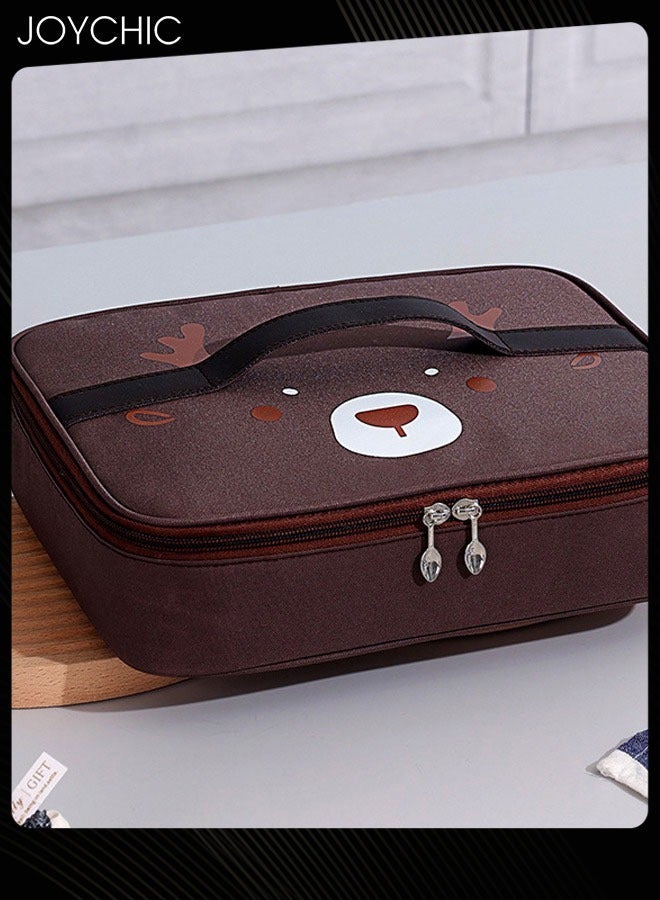 Joychic حقيبة عزل الطعام متعددة الوظائف من أكسفورد مكونة من 3 قطع للحفاظ على الدفء والانتعاش حقيبة غداء قابلة لإعادة الاستخدام للمدرسة والمكتب والنزهات الخارجية - Image 4