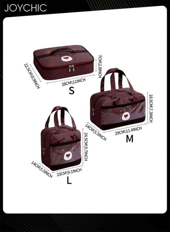 Joychic حقيبة عزل الطعام متعددة الوظائف من أكسفورد مكونة من 3 قطع للحفاظ على الدفء والانتعاش حقيبة غداء قابلة لإعادة الاستخدام للمدرسة والمكتب والنزهات الخارجية - Image 5