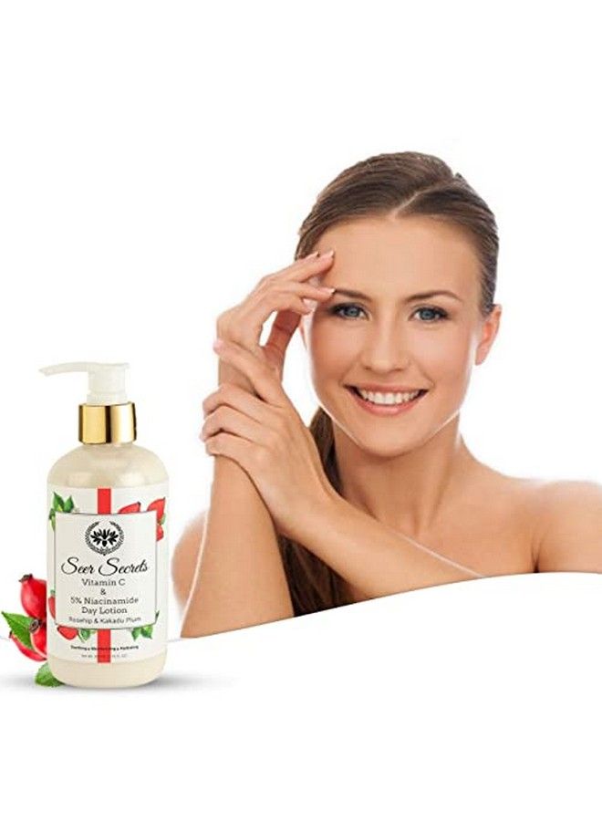 Seer Secrets Natural Rosehip & Kakadu Day Lotion For Smoothing Moisturizing & Hydrating Skin | Vitamin C & 5% Niacinamide | Better Skin Elasticity | Younger Looking Skin | Pack Of 300Ml - Image 3