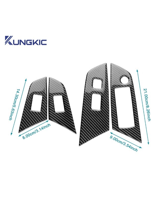 KUNGKIC Real Soft Carbon Fiber For Toyota Prius 2016 2017 2018 2019 2020 2021 2022 LHD RHD Car Window Lift Button Switch Panel Trim - Image 5