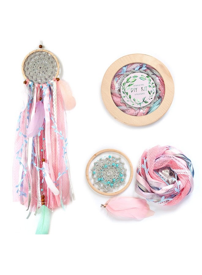 DIY Dreamcatcher Kit Boho Kids Craft Kit Doily Dream Catcher 4.8`/12 cm diameter Birthday Party Activity Crafting Set Stocking Stuffer Christmas Gift  - Image 1