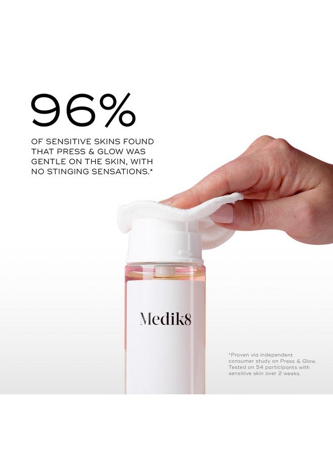 ميديك8 تونيك Medik8 Press & Glow اليومي المقشر PHA مع منشط إنزيمي - تونر حمض البوليهيدروكسي - مقشر لطيف ومنظف للوجه - 6.7 أونصة - Image 3