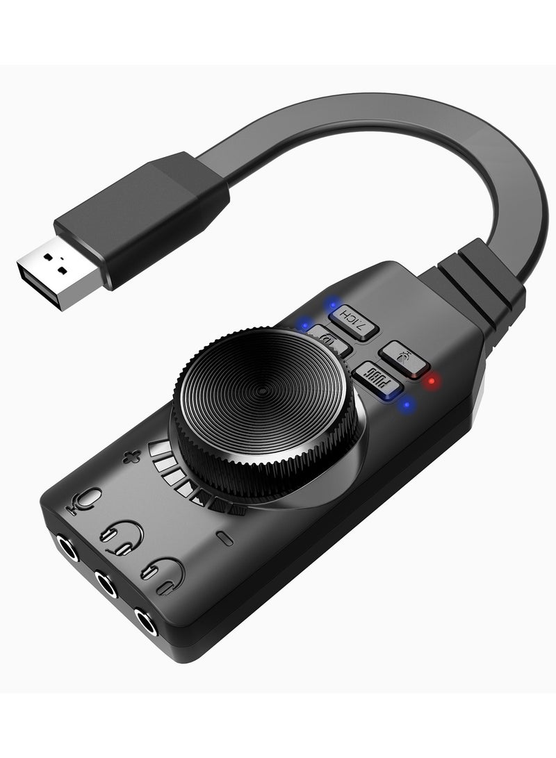 general External computer sound card USB sound card computer game sound card can connect headphones and microphone - Image 1