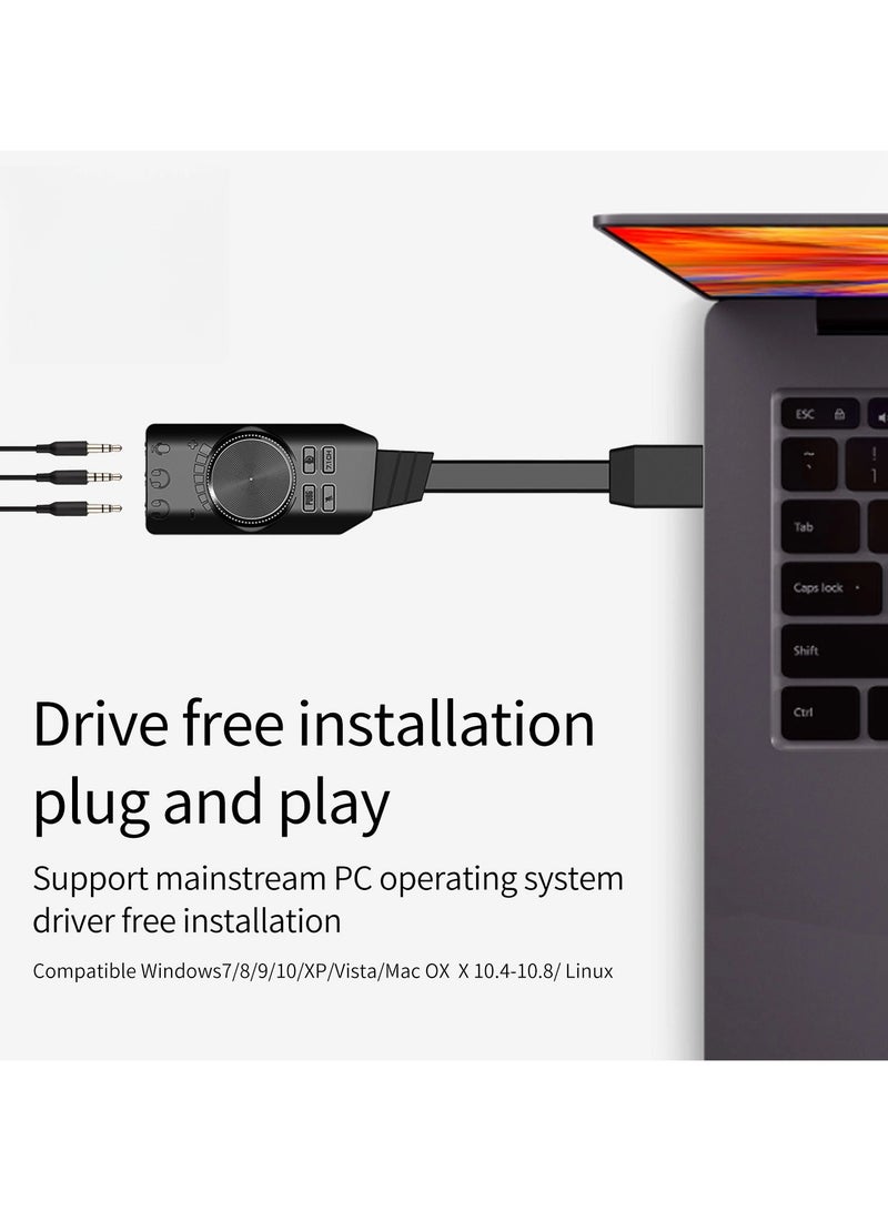 general External computer sound card USB sound card computer game sound card can connect headphones and microphone - Image 2