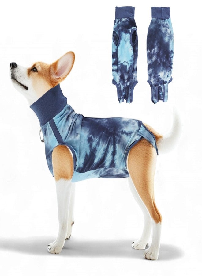 GLIDESMOOTH Recovery Suit for Dogs, Dog Onesie Suit for Post-Surgical, Dog Recovery Suit, Dog Clothes for Abdominal Wounds and Skin Conditions, Blue, Small - Image 1