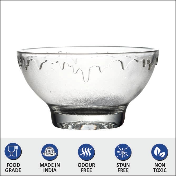 Yera Ice Cream Delight 250 ml Glass Bowl Set of 6 Pcs Perfect of Puddings, Desserts, Ice Cream & Other, Ideal for Every Day use or Gifting Set, Dishwasher Safe. - Image 3