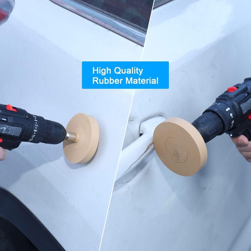Adhesive Remover Wheel 3.5-Inch for Standard Power Drills - Elastic Rubber Design Lifts Adhesive Without Harming Paint - Rubber Eraser Wheel for Automotive Detailing Car Repair Shops - Image 4