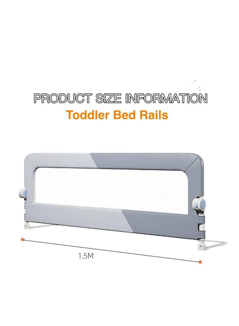 Foldable Crib Guardrails Crib Bed Rail Guard Baby Portable Safety Adjustable Height Falling Protector Fence Bedrail Single Side for Toddler（150cm）  - Image 2
