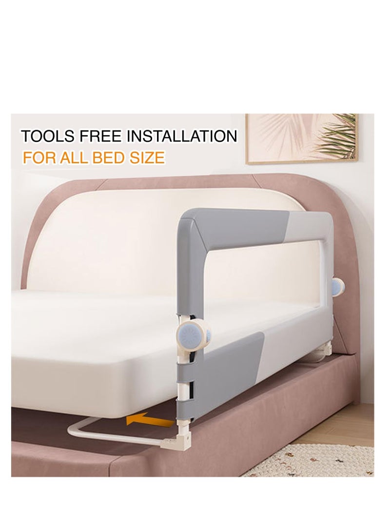 Foldable Crib Guardrails Crib Bed Rail Guard Baby Portable Safety Adjustable Height Falling Protector Fence Bedrail Single Side for Toddler（150cm）  - Image 3