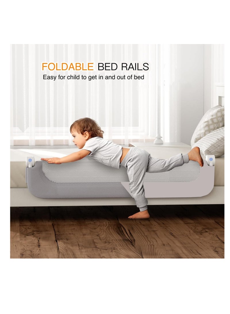 Foldable Crib Guardrails Crib Bed Rail Guard Baby Portable Safety Adjustable Height Falling Protector Fence Bedrail Single Side for Toddler（150cm）  - Image 4