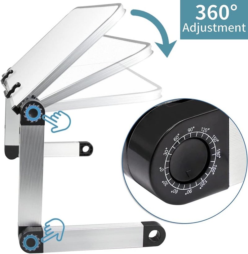 Goodern Multifunctional Laptop Stand with Page Clips, Ergonomic Bed Sofa Book Stand- White - Image 3