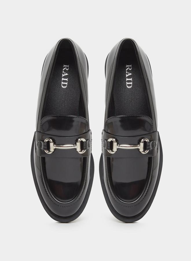 ريد لوفرز جلد لامع أسود بتفاصيل حزام - Image 5