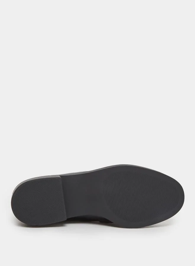 RAID Raid Black Patent Loafers with Buckle Detail