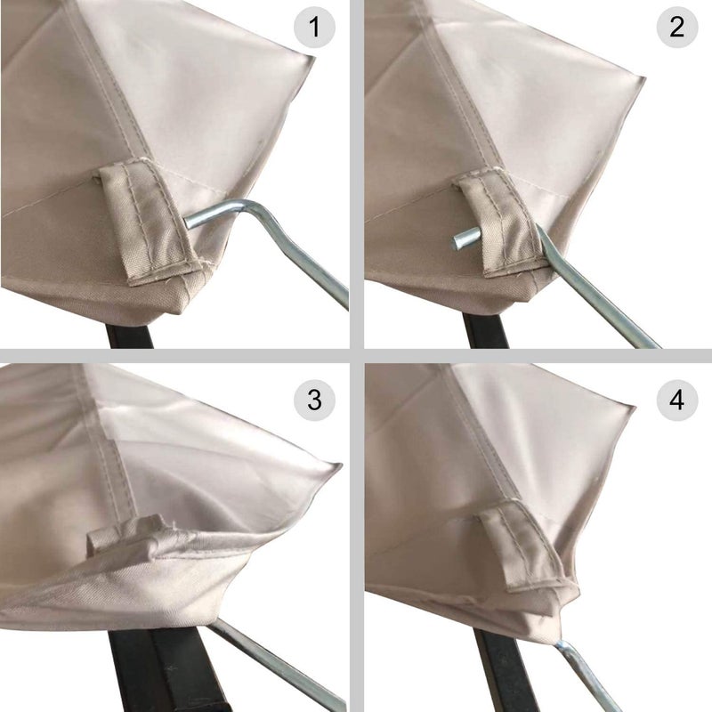 COOSHADE Grill Gazebo Replacement Canopy Roof Outdoor Double Tiered Barbecue Gazebo Top Cover Fit for Model L-GG001PST-F (Beige) - Image 4