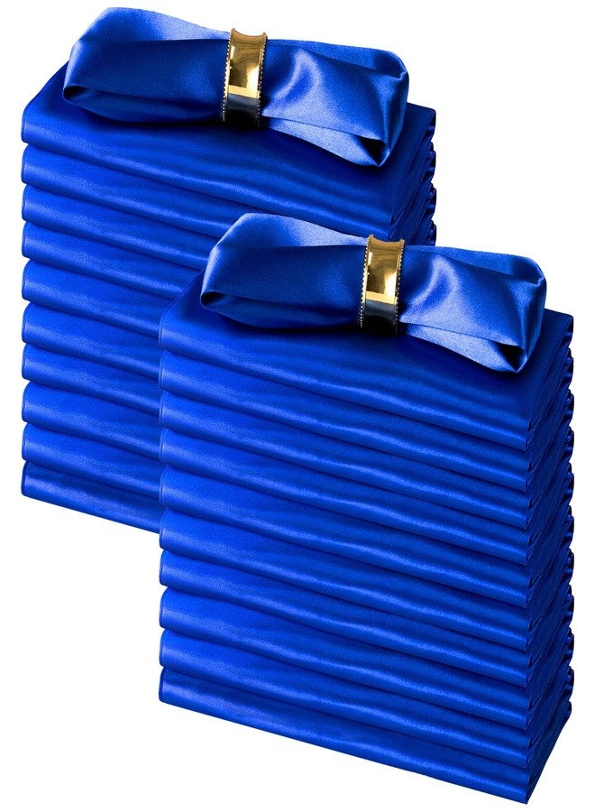 SiinvdaBZX 100 Pieces Royal Blue Cloth Napkins 12 x 12 Inches, Small Size Square Satin Napkins Silky Soft Dinner Napkins or Handkerchief for Banquet Wedding Christmas Thanksgiving Decoration - Image 1
