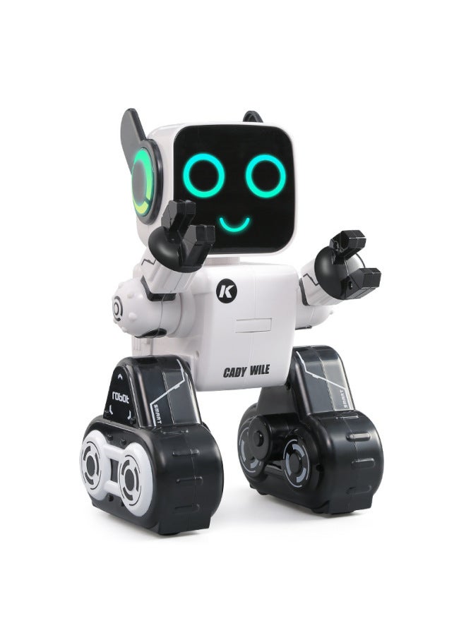 JJRC Explosions Children's Early Education Voice APP Dialogue Robot Remote Control Intelligent Programming Financial Toy Robot-Color:K3 White Standard Version (handle Remote Control) - Image 1