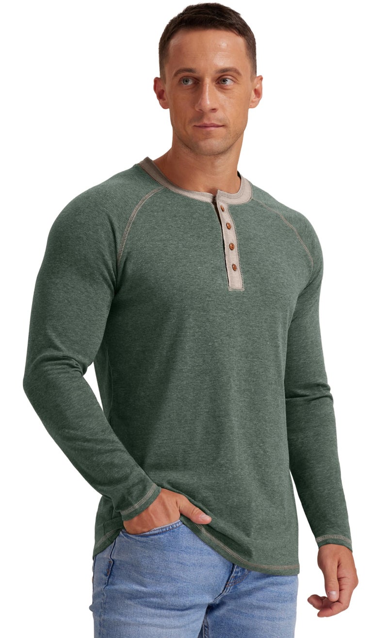 Sailwind Mens Henley Long Sleeve T-Shirt Cotton Casual Shirt - Image 4