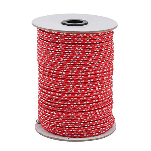 Cenme 5mm Reflective Nylon Cord 164 Feet(50m) Long High Strength Tent Guyline Rope with Bobbin, High-Visibility Tent Rope Guy Lines for Rain Tarps, Tents, Hiking, Camping & Survival Gear,Outdoor Packaging - Image 1