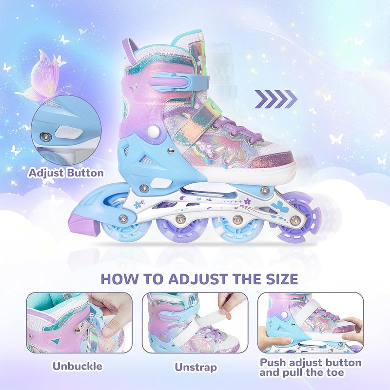 Nattork Kids Inline Skates with Light Up Wheels - Adjustable Roller Blades for Ages 4-7 - Image 4