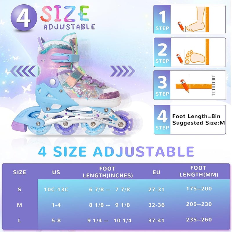 Nattork Kids Inline Skates with Light Up Wheels - Adjustable Roller Blades for Ages 4-7 - Image 5