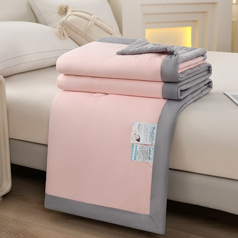 Premium Gray Washed Cotton Summer Quilt - Machine Washable, Bound Edge, Lightweight Blanket - Image 2