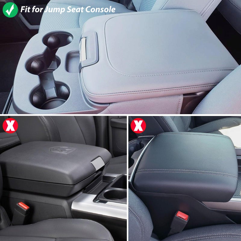 Zxiaochun Center Console Cover Compatible with 2013-2018 Dodge Ram 1500/2500/3500 and 2013-2024 Ram 1500/2500/3500 Classic Models Accessories, Armrest Lid Leather Protective Cover(Black) - Image 2