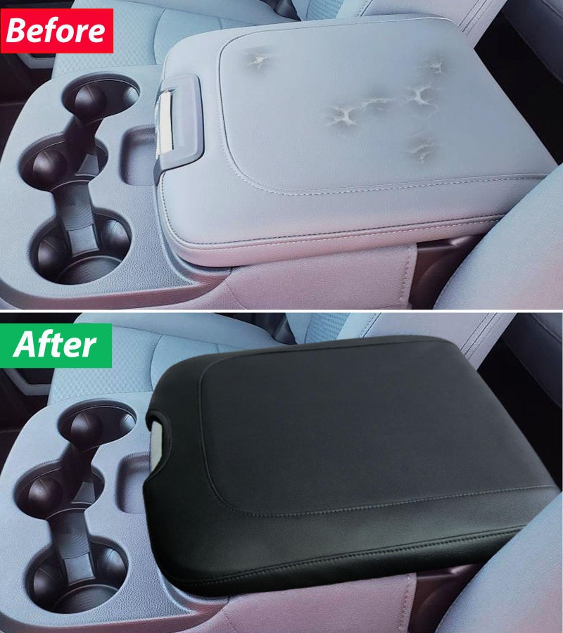 Zxiaochun Center Console Cover Compatible with 2013-2018 Dodge Ram 1500/2500/3500 and 2013-2024 Ram 1500/2500/3500 Classic Models Accessories, Armrest Lid Leather Protective Cover(Black) - Image 3