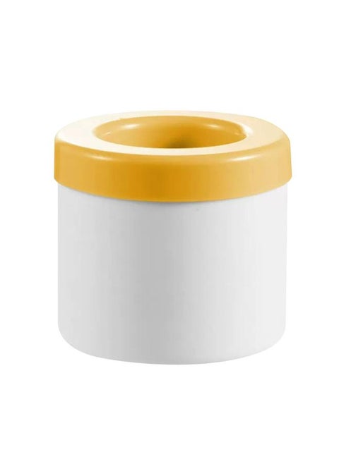 Ice Cube Mold Ice Trays with Lid Large Silicone Ice Bucket Ice Cube Maker Round for Frozen Cocktail Beverages More Yellow