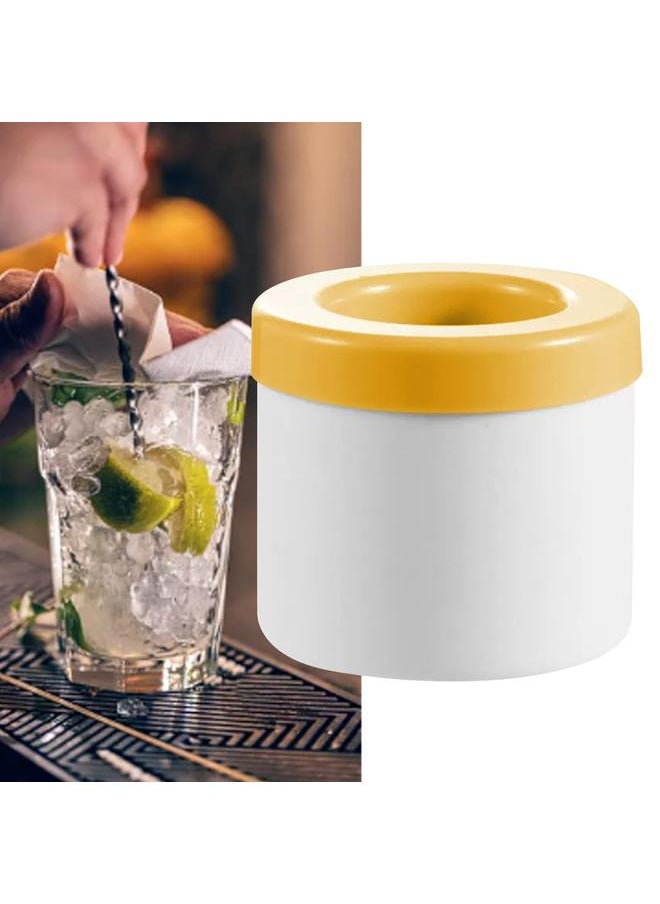 xozgdovg - Ice Cube Mold Ice Trays with Lid Large Silicone Ice Bucket Ice Cube Maker Round for Frozen Cocktail Beverages More Yellow - Image 1