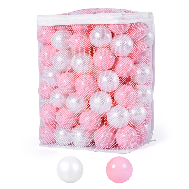 Heopeis Ball Pit Balls Crawl Balls Crush Proof Plastic Ball for Infant Ball Pit Childrens Toy Balls Pearl Ocean Balls 22inches100Pcs PinkPearl White - Image 2
