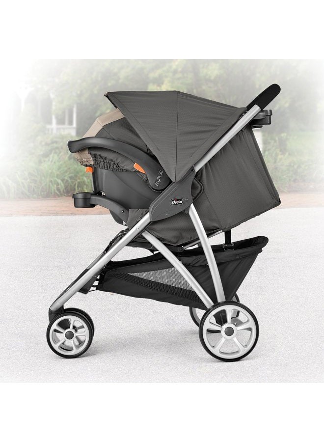 Chicco Viaro Quick-Fold Travel System, Includes Infant Car Seat and Base, Stroller and Car Seat Combo, Baby Travel Gear | Black/Black - Image 4