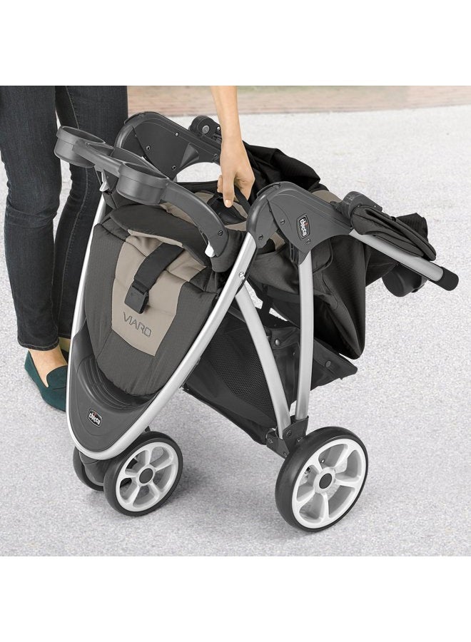 Chicco Viaro Quick-Fold Travel System, Includes Infant Car Seat and Base, Stroller and Car Seat Combo, Baby Travel Gear | Black/Black - Image 2