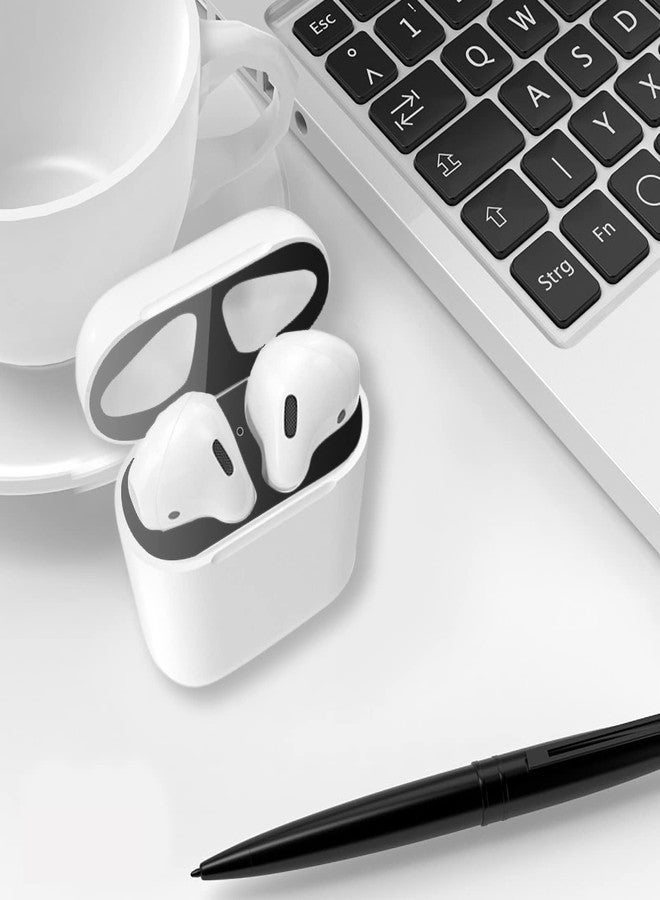 Johncase 2 Sets Dust Guard Sticker Compatible with AirPods Cases 1rd/2rd Generation W/Hole (Black) - Image 5