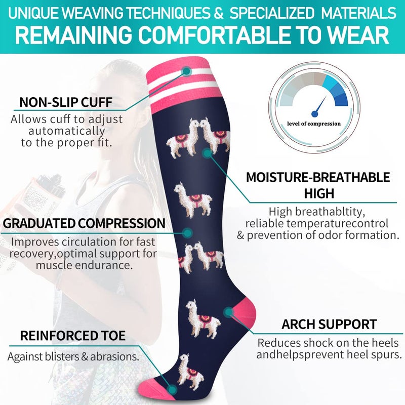 COOLOVER Copper Compression Socks for Women and Men(6 Pairs)-Best Support for Running, Athletic, Nursing, Travel - Image 5