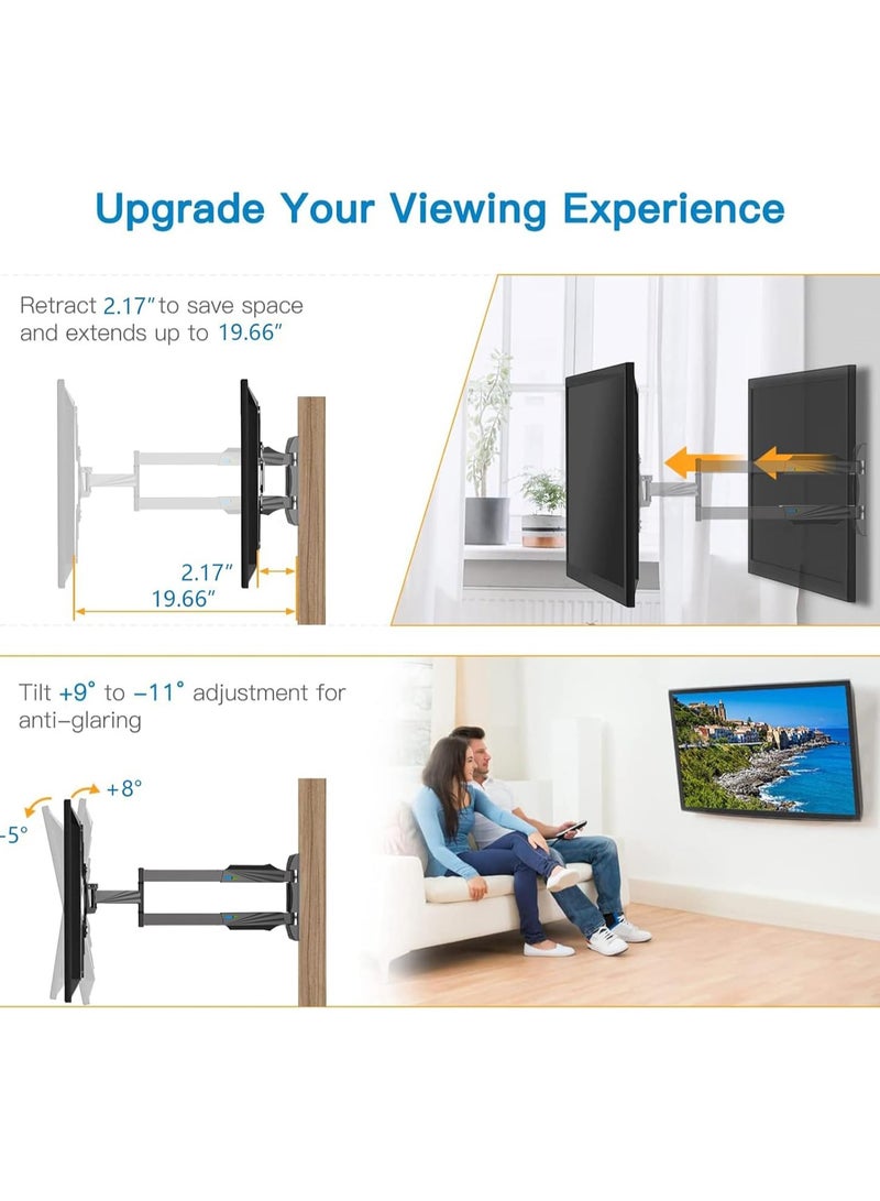 GUDOO TV Wall Mount, Full Motion TV Wall Bracket for Most 32-60 Inch TV/Flat Screen/LED/LCD/Monitors, Swivel Tilt TV Stand With Articulating Arms, Rotating, Max VESA 400x400mm - Image 4