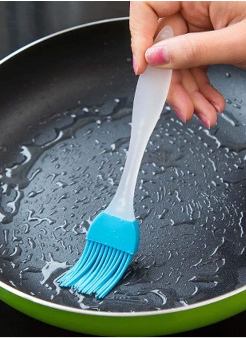 Generic Silicone spoon with silicone brush, multi-colored, with transparent handle  - Image 3