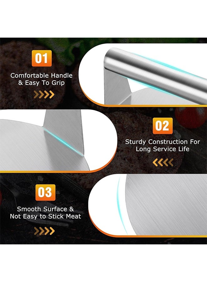 Meat Press Burger Press with Burger Patty Paper Round 12cm, Set of 100 Non-Stick Patty Paper for Burger Press, Zigzag Patty and Cake Baking  - Image 5