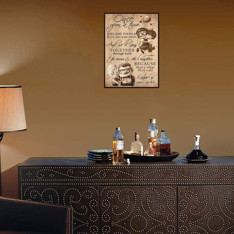Flyhaw To My Wife Poster Carl and Ellie Once Upon a Time I Became Yours You Became Mine Vintage Metal Sign Retro Tin Sign Art Home Decoration for Living Room Shop Wall Decor 8x12inch - Image 5