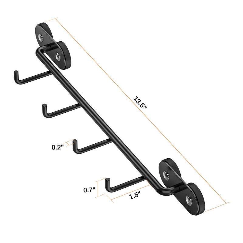 Skyflame Magnetic BBQ Tool Rack - Universal Metal Fridge Organizer Grill Cutlery Holder Towel Hanger - 4 Hooks Storage for Hanging Kitchen Utensils Smoker Tools & Other Accessories, 12" Long - Image 3
