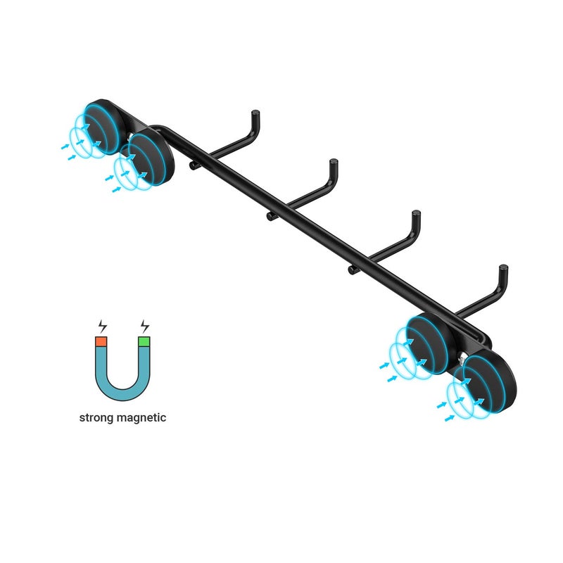 Skyflame Magnetic BBQ Tool Rack - Universal Metal Fridge Organizer Grill Cutlery Holder Towel Hanger - 4 Hooks Storage for Hanging Kitchen Utensils Smoker Tools & Other Accessories, 12" Long - Image 4