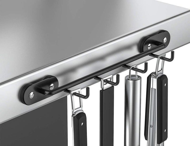 Skyflame Magnetic BBQ Tool Rack - Universal Metal Fridge Organizer Grill Cutlery Holder Towel Hanger - 4 Hooks Storage for Hanging Kitchen Utensils Smoker Tools & Other Accessories, 12" Long - Image 5