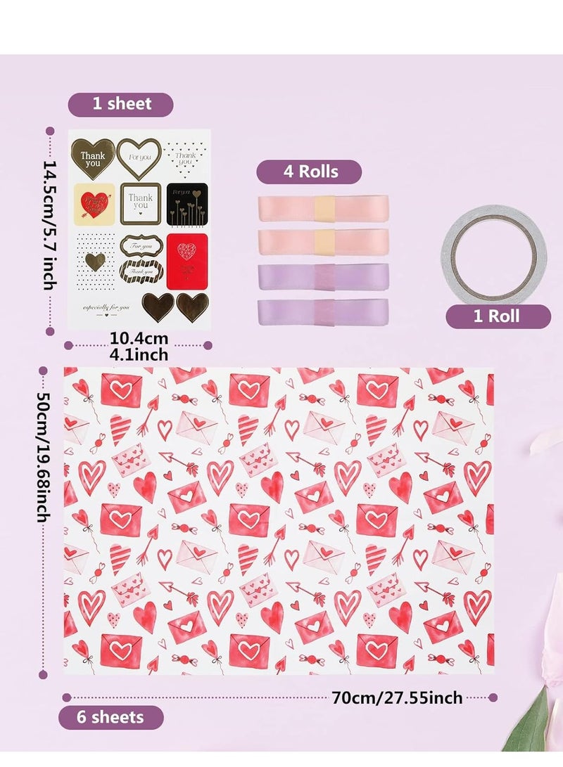 KASTWAVE Birthday Wrapping Paper, Gift Wrapping Paper Roll Set Included 6 Pack Gift Wrap Paper with Ribbon Sticker and Tape for Birthday Wedding Graduation Boy Girl kid baby Men Women All Occasion - Image 3
