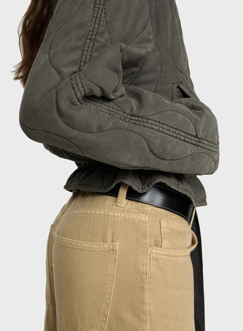 MANGO Quilted Pucker Jacket