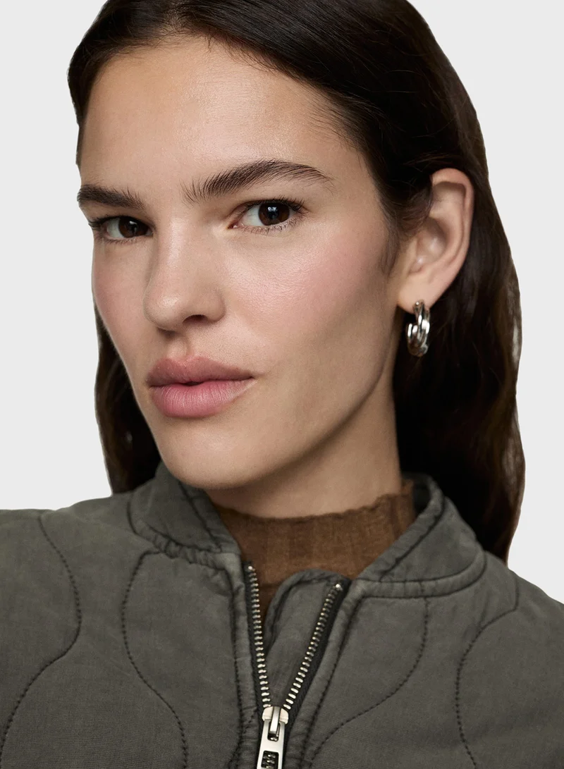 MANGO Quilted Pucker Jacket