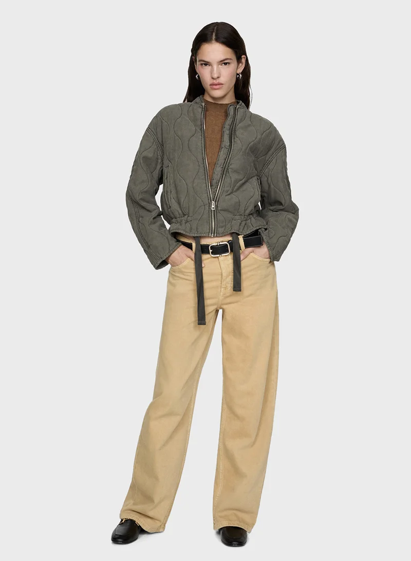 MANGO Quilted Pucker Jacket