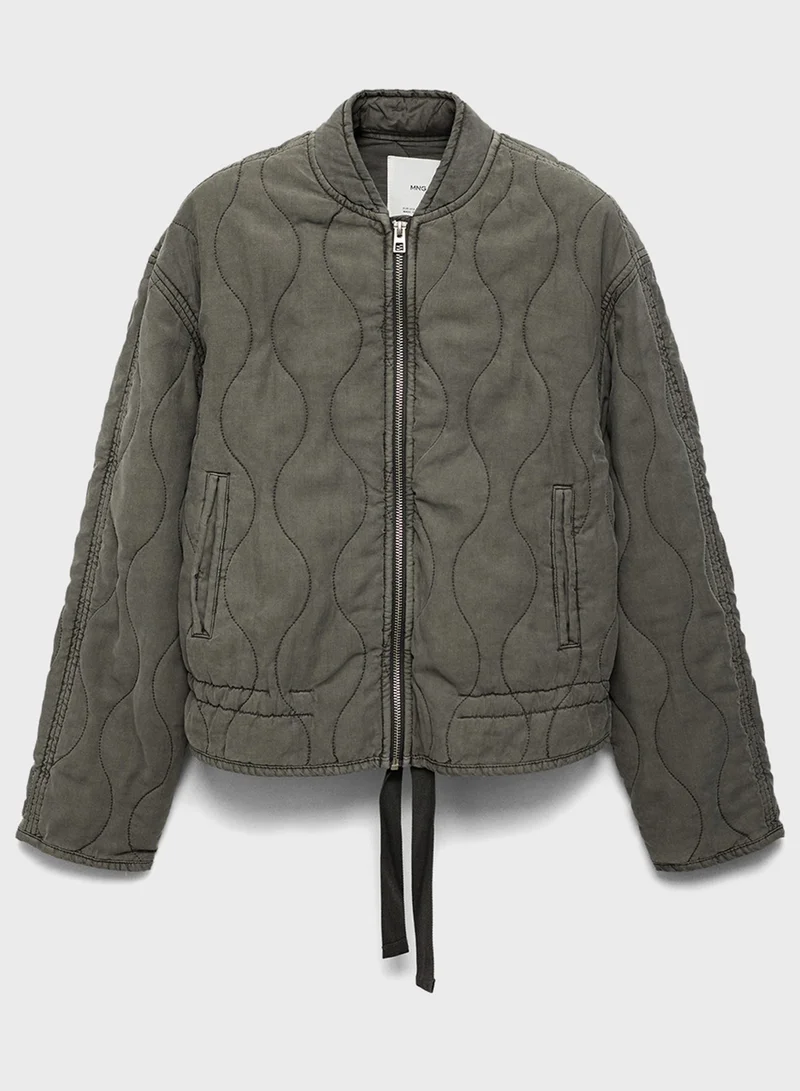 MANGO Quilted Pucker Jacket